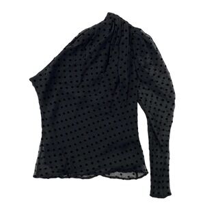 IRO Coatli One Shoulder Puff Sleeve Silk Top Blouse